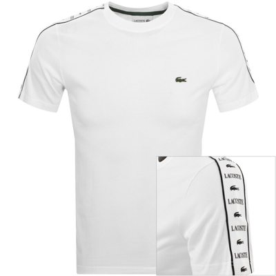 Lacoste Tape Logo Crew Neck T Shirt White