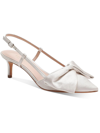 Kate Spade Marseille Bow Satin Slingback Pumps In Black
