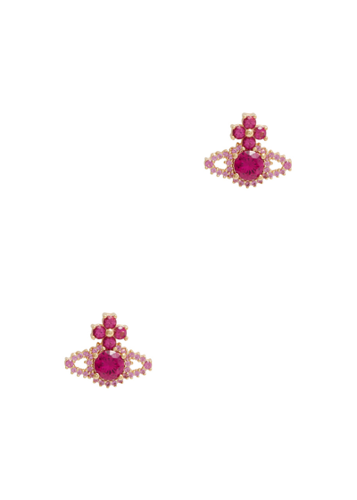 Vivienne Westwood Valentina Orb-embellished Stud Earrings In Dark Pink