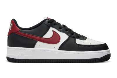 Pre-owned Nike Air Force 1 Low White Dark Team Red (gs) In Black/summit White/white