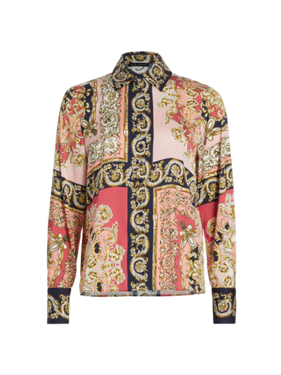 Elie Tahari The Haven Floral-print Button-down Shirt In Wonder Wheel Baroque Print