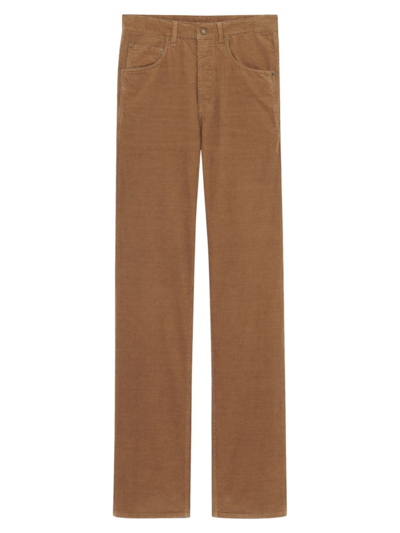 Saint Laurent Denim Baggy Jeans In Brown