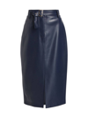ELIE TAHARI WOMEN'S THE KRIS BELTED FAUX LEATHER SKIRT