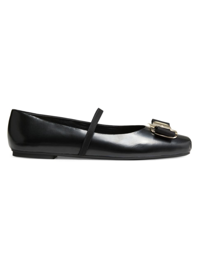 Ferragamo Women's Leather Ballet Flats In Nero