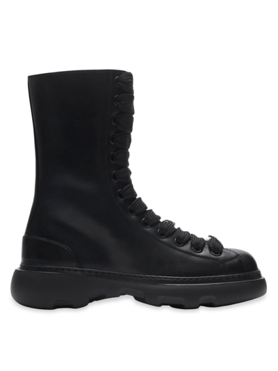 Burberry Women's Ranger High Leather Boots In Schwarz