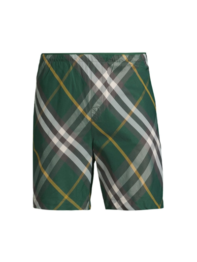 Burberry Checkered Twill Swim Shorts In Ivy Ip Check