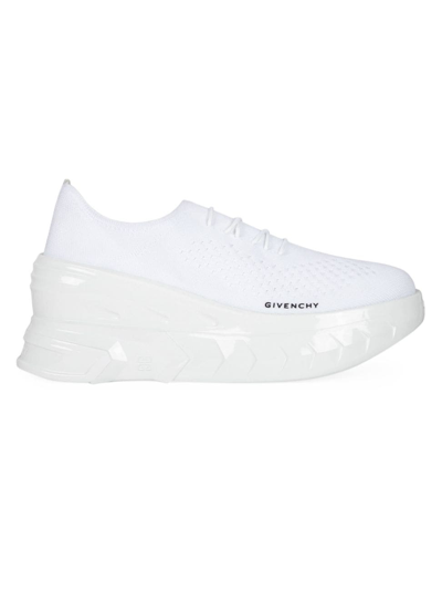 Givenchy Marshmallow Wedge Chunky-sole Knitted Low-top Trainers In White