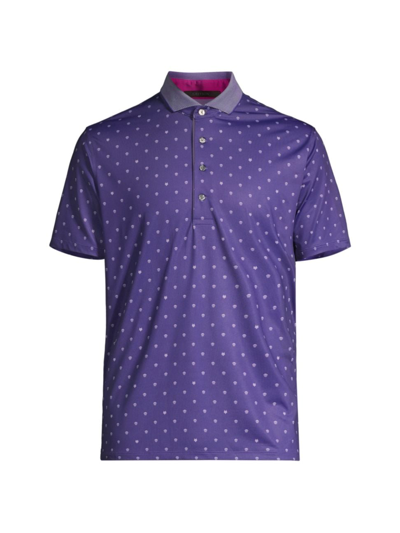 Greyson Men's Skull Logo Print Polo In Night Fall