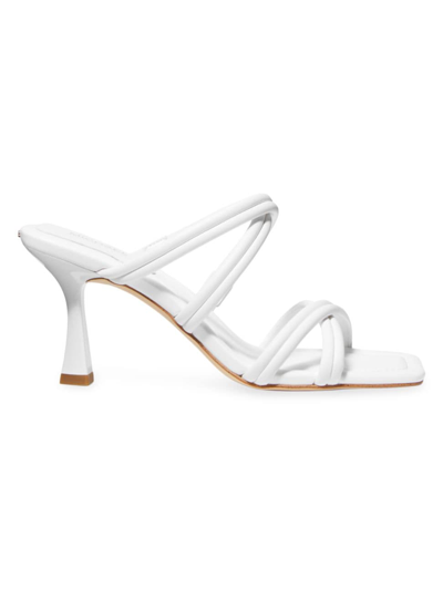 Michael Michael Kors Women's Corrine 76mm Leather Strappy Sandals In Optic White