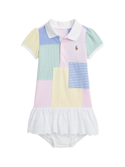 Polo Ralph Lauren Baby Girl's Patchwork Polo Dress & Bloomers Set In Wickett And Celadon Multi