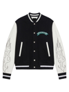 Givenchy Wool And Leather Bomber Jacket In Black White