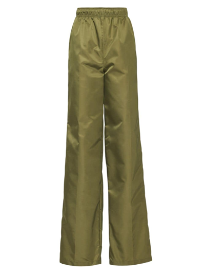 Prada Re-nylon Trousers In Green