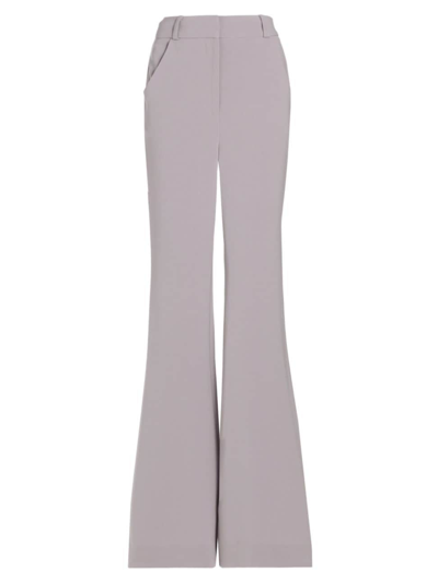 Sergio Hudson Women's Crepe Flared Trousers In Stone Grey