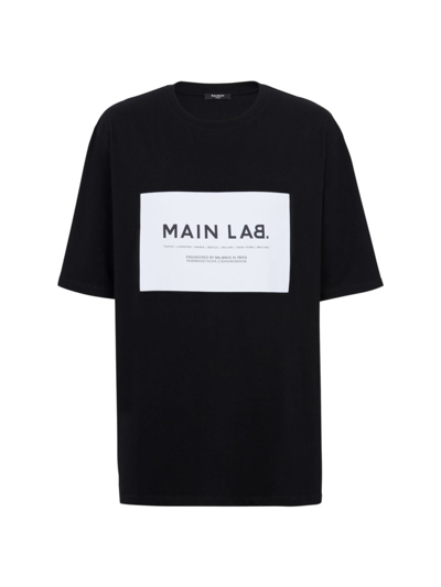 Balmain Men's Main Lab Crewneck T-shirt In Black