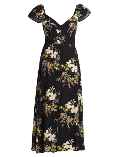 Reformation Women's Baxley Floral Midi-dress In Isabella