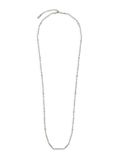 Saint Laurent Women's Crystal Bar Necklace In Metal In Crystal And Palladium