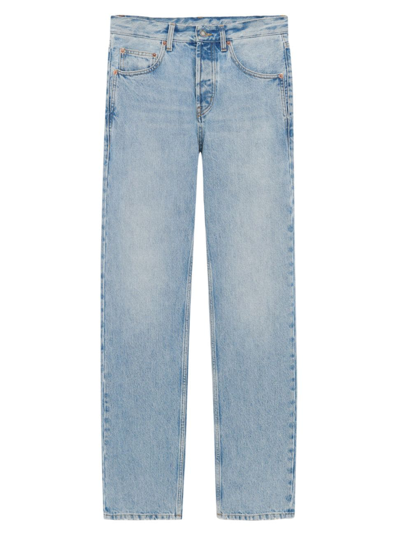 Saint Laurent Long Baggy Jeans In Blue Bay Denim