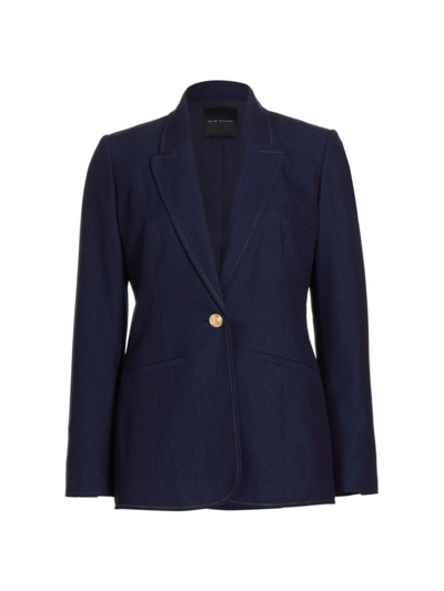 Elie Tahari The Gavi Peak-lapel Single-button Blazer In Midnight Blue