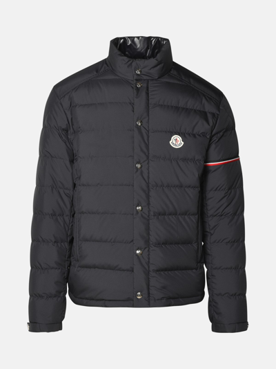 Moncler Men's Colomb Down Jacket With Striped Armband In Navy