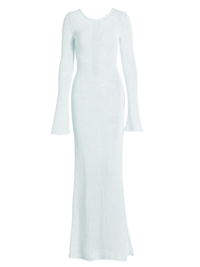 Aya Muse Women's Orca Knit Cotton-blend Maxi Dress In Sky Melt