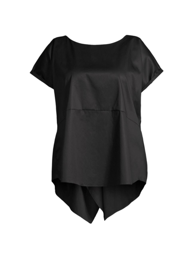 Harshman, Plus Size Women's Monnier Cotton Blouse In Black
