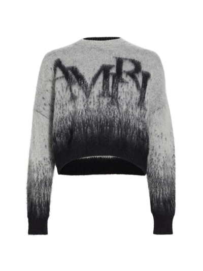 AMIRI WOMEN'S OMBRÉ STAGGERED LOGO KNIT SWEATER