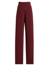 Sergio Hudson Crepe Wide-leg Pants In Merlot
