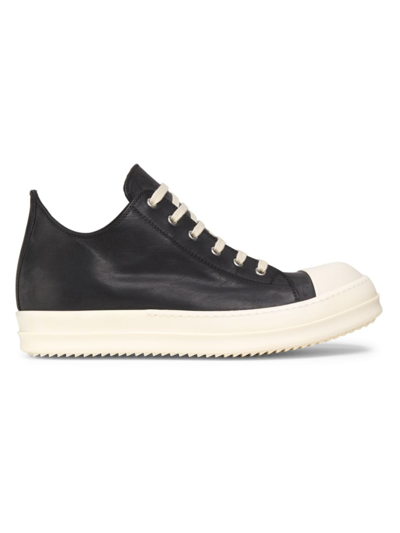 Rick Owens Leather Classic Low-top Trainers In Grey