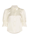 Cinq À Sept Women's Fiona Silk Puff-sleeve Blouse In Ivory