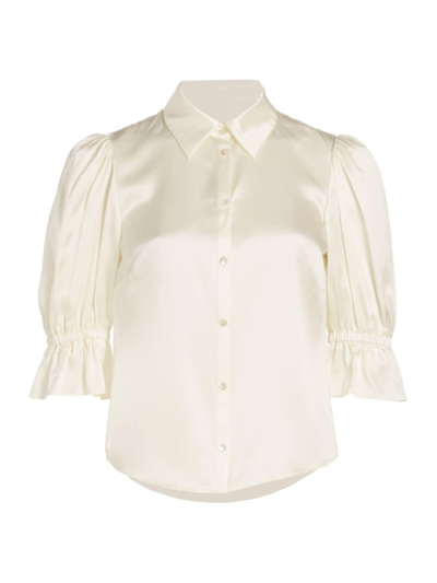 Cinq À Sept Women's Fiona Silk Puff-sleeve Blouse In Ivory