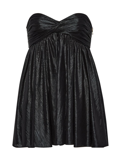 Retroféte Kaiser Metallic Strapless A-line Mini Dress In Black