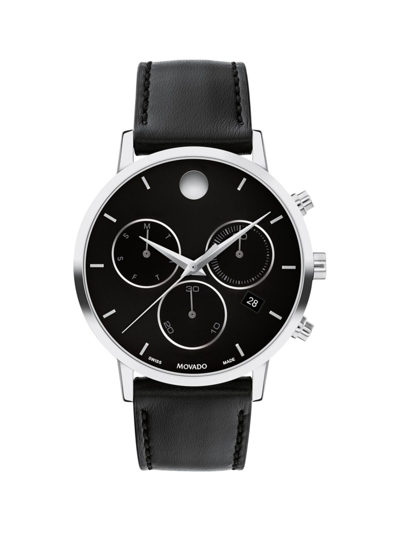Movado Museum Classic Chronograph, 42mm In Black Silver