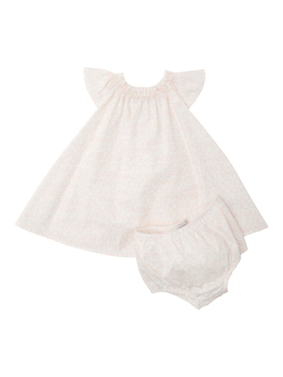 Dolce & Gabbana Baby Girl's Logo Print Dress & Bloomers Set In Logo Rose