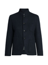Loro Piana Mini Spagna Cashmere-blend Jacket In Blue Grey