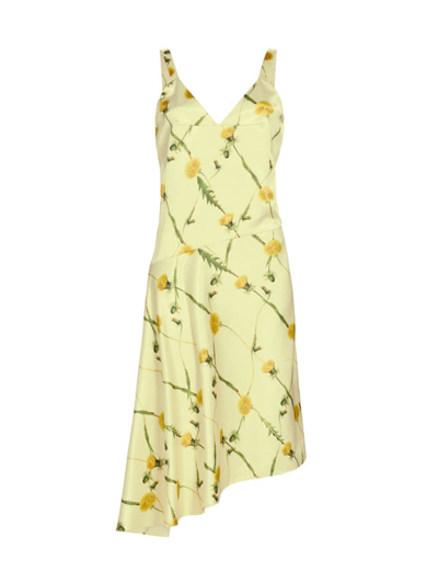 Burberry Floral Print High-low Mini Dress In Sherbet Ip Patter