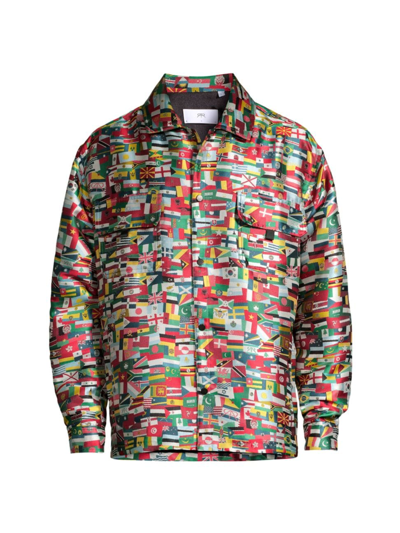 Rta Multicolor Chest Pockets Jacket In National Flags