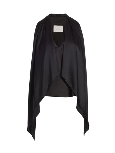 Cinq À Sept Louella V-neck Silk Top In Black