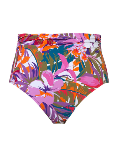 Gottex Swimwear Women's Floral High-rise Bikini Bottoms In Neutral