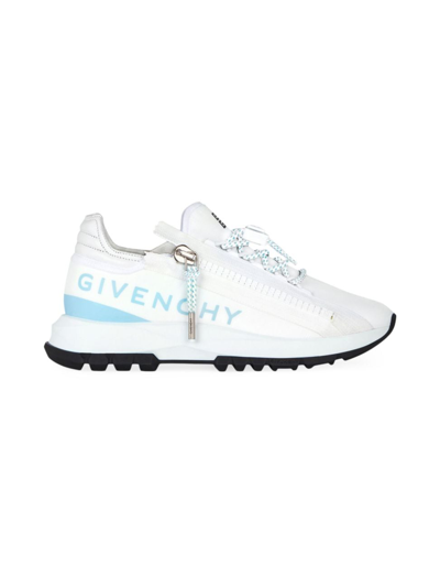 Givenchy Women's Spectre Runner Sneakers In Synthetic Fiber With Zip In White Blue
