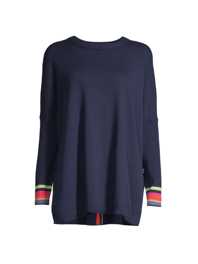 Nic + Zoe Women's Cool Down Cotton-blend Sweater In Indigo Multi