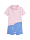 POLO RALPH LAUREN BABY BOY'S POLO & EMBROIDERED SHORTS SET