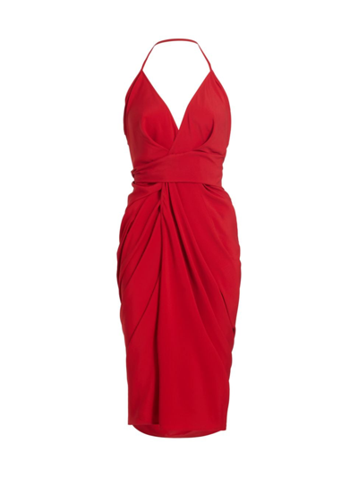 Rick Owens Women's Laura Sleeveless Wrap Midi-dress In Cardinal Red
