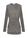 SAINT LAURENT WOMEN'S RUCHED DRESS IN DOTTED TULLE