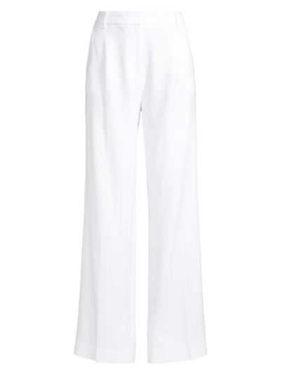 Michael Michael Kors White Wide Leg Tailored Pants In Cotton Woman