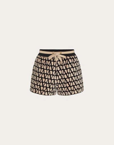 Valentino Toile Iconographe Drawstring Shorts In Neutrals