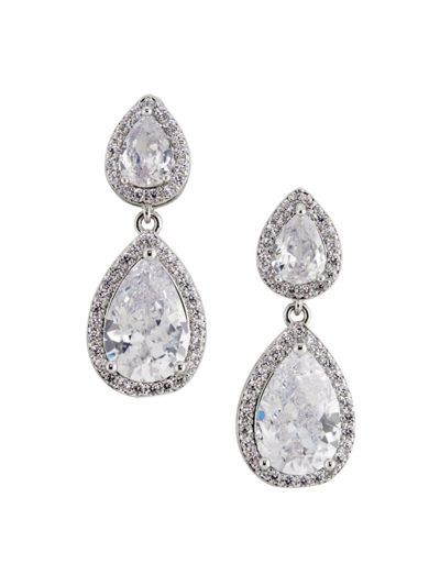 Shashi Women's Kamila Sterling Silver & Cubic Zirconia Halo Drop Earrings