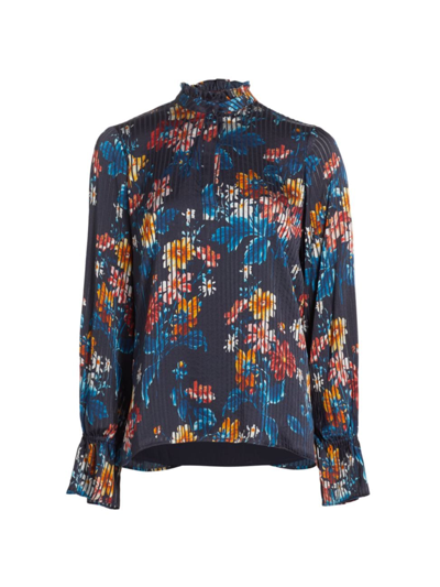 Elie Tahari Women's Hollis Floral & Stripe Print Blouse In Paradise Print