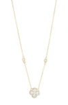 Argento Vivo Cubic Zirconia Flower Pendant Necklace In Gold