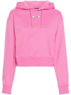 Jacquemus Logo Patch Drawstring Hoodie In Pink & Purple