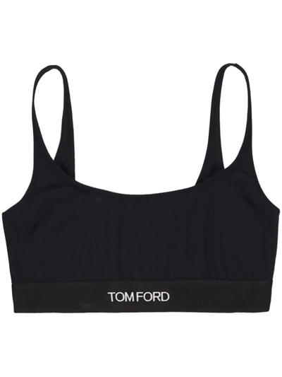 Tom Ford Signature Bralette With Logo Band In Black